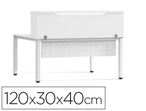 Apoio de secretaria rocada valido para mesas work metal executive 120x30x40 cm acabamento aw04 branco/branco , Rocada , 150668 , 8427951501240
